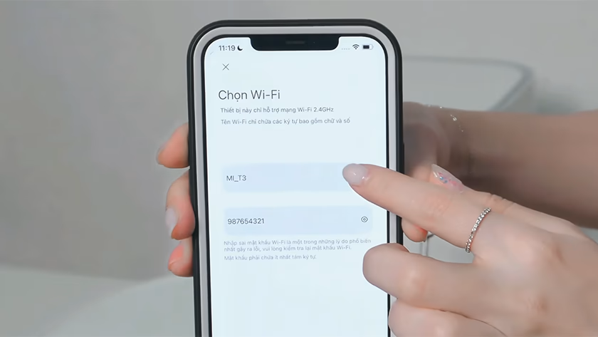kiểm tra wifi 2.4GHz để kết nối robot hút bụi Xiaomi với điện thoại